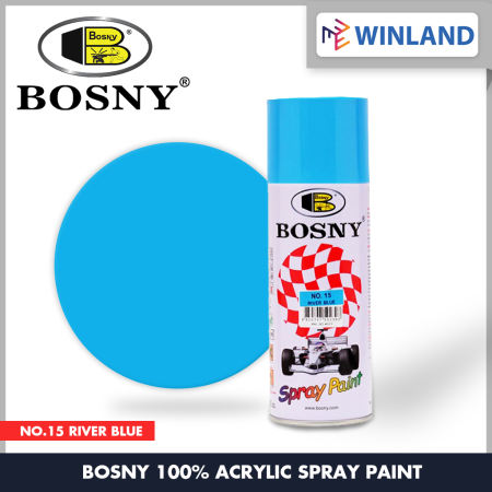 Bosny by Winland 100% Acrylic Spray Paint River Blue No.15 Spraypaint Pylox