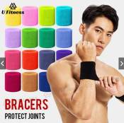 1Pcs Sport Wrist Protector Towel Cuff Gym Knitted Bracers Elastic Wrist band Men Women Wipe Sweat