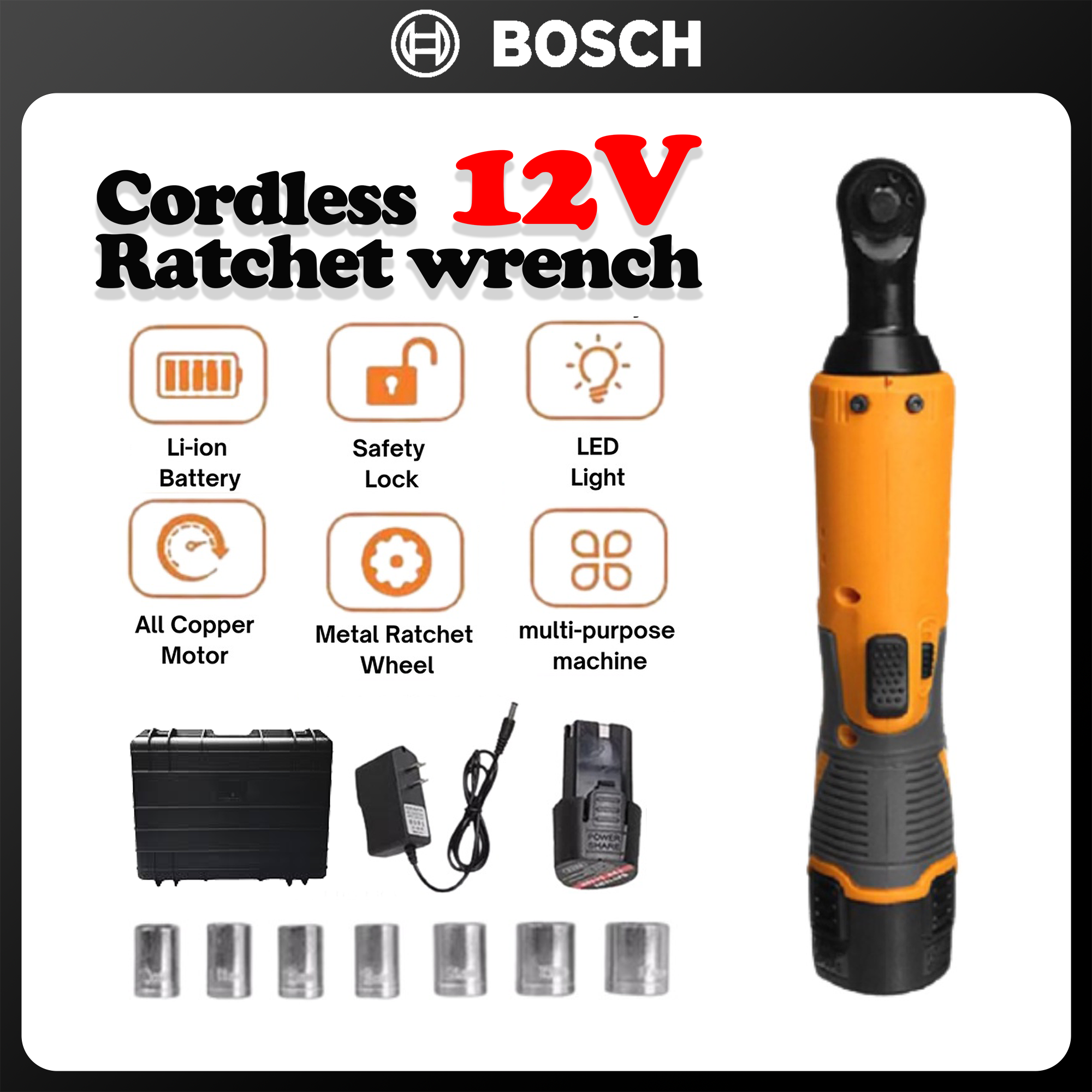 Bosch efficient 12v electric wrench drill bit 3 8 cordless ratchet