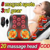 Portable Electric Massage Pillow for Neck, Back, and Shoulders