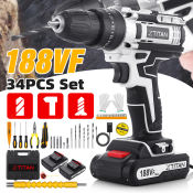 XTITAN Cordless Electric Impact Drill Kit with Lithium Battery
