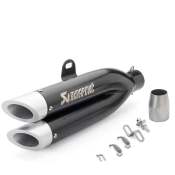 Universal Stainless Steel Double Exhaust Muffler Pipe, 51mm - Black