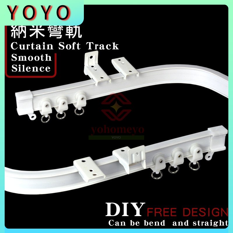 【Ready Stock】Silent Curtain Track Bendable Track Balcony Bay Window Track DIY Soft Track