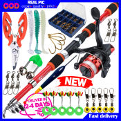 Complete 1.8m Telescopic Fishing Rod and Reel Set