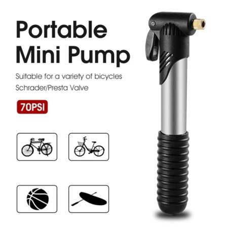 Portable Aluminium Mini Bike Pump Inflator - 