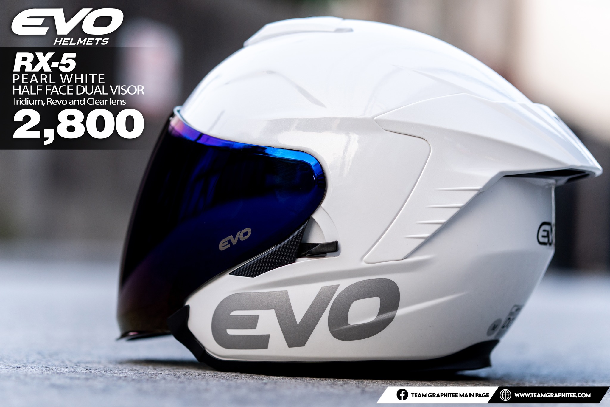 Evo helmet half hot sale face dual visor