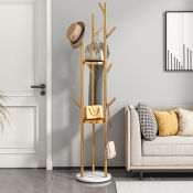 Modern Marble Coat Rack Stand with Tree Branch Design