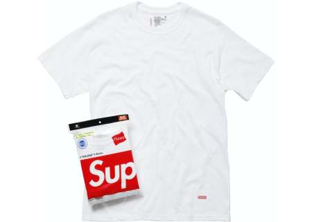 3pcs Supreme Hanes Comfort White T-Shirts UNISEX