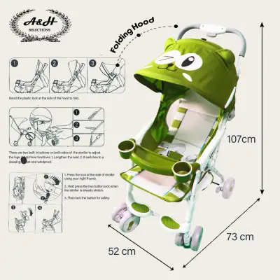 A&H High Quality Reclinable Baby Stroller Lightweight and easy to fold BDQ 210 (1)
