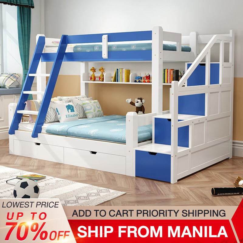 Baierdi Luxury Style Bunk Wooden Bed, Are Beds All The Same Length