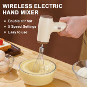 Dreepor Wireless Hand Mixer - 5 Speed Rechargeable Mini