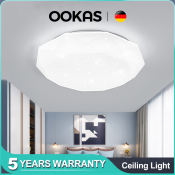 OOKAS LED Diamond Ceiling Lamp for Modern Living Room Bedroom