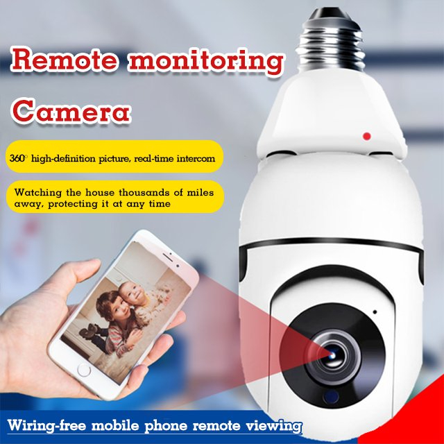 Lazada Philippines - Wifi Surveillance Camera Bulb Night Vision Full Color Human Track Video Smart Home Security Monitor