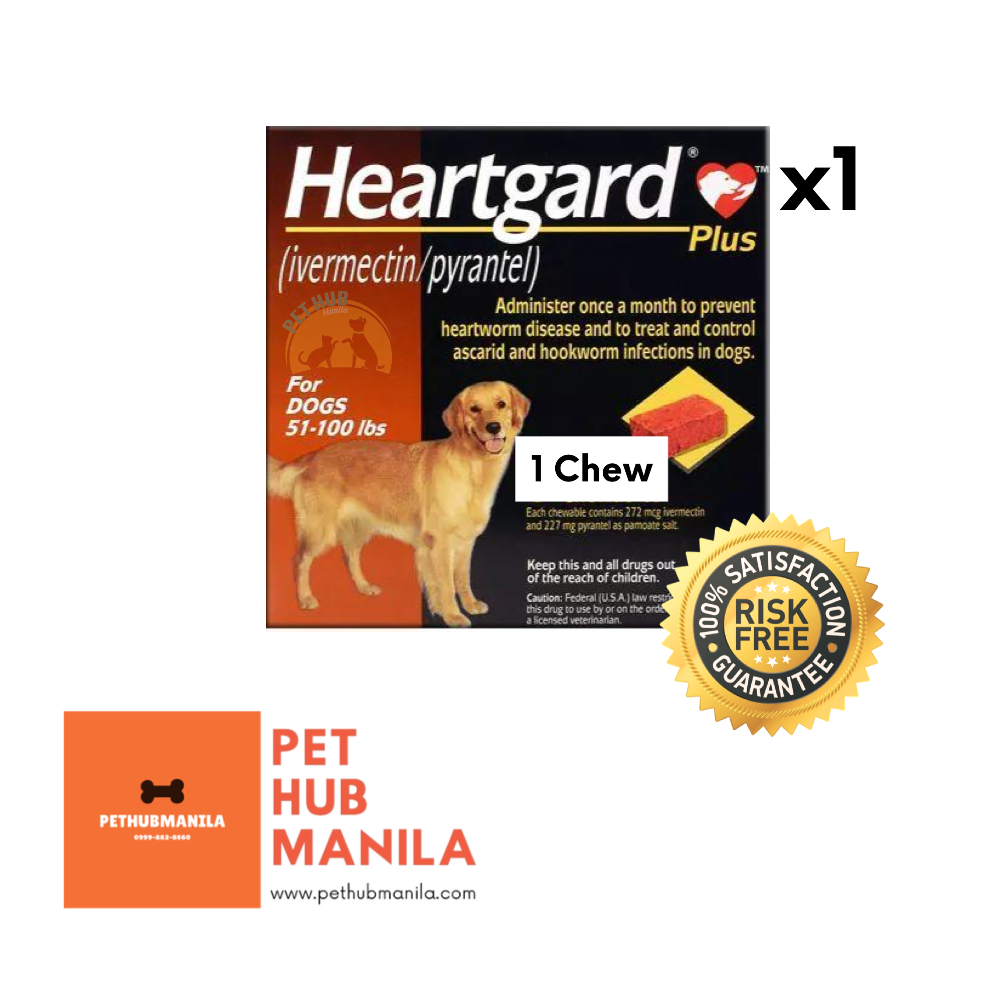 Heartgard plus chewables for dogs 51 to 100 hot sale lbs