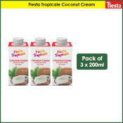 Fiesta Tropicale Coconut Cream 200ml | Pack 3 | Coconut Milk | Fiesta Gata | Fresh Gata | Pure Coconut | Smooth and Creamy Coconut