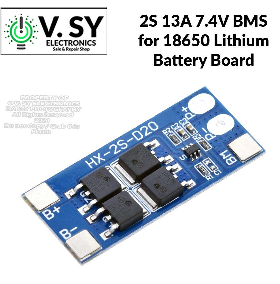 2S 7.4V DC 13A 18650 Lithium Battery BMS Balance Board Li-on Balancer  Charger Power Charge Protection 2 S Series 20A Peak