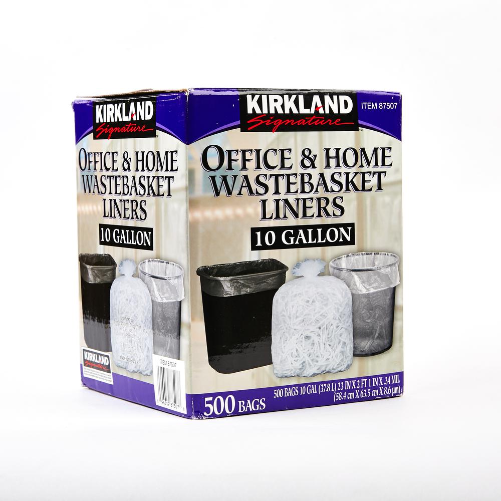 Kirkland Signature 10-Gallon Wastebasket Liners, 500 Bags for