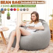 FILLING Bean Bag Couch for Adults/Kids - Large Lounger