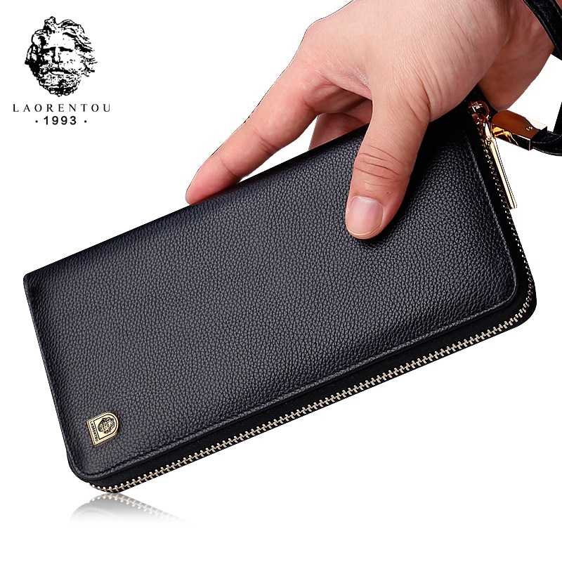  LAORENTOU Leather Wallets for Men, Genuine Leather Gift Box  Packaging Men's Short Wallet with Zipper Pocket Mens Bifold Wallet Credit  Card Holder Casual Men Purse (Black) : Clothing, Shoes & Jewelry