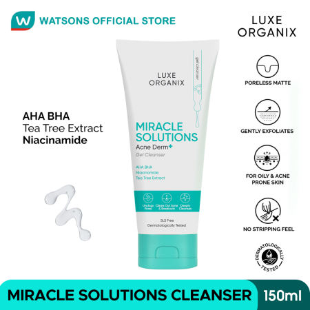 Luxe Organix Aha Bha Miracle Solutions Facial Cleanser 150g