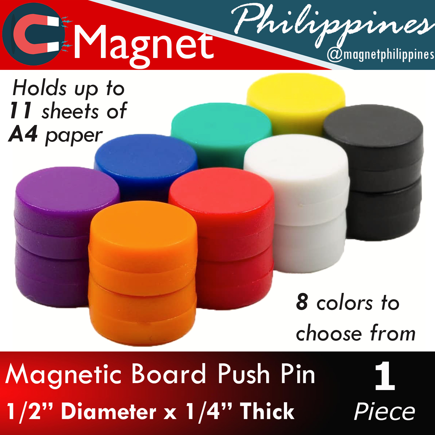 50pcs/set Strong Fridge Magnets Memo Magnets Push Pin Skittle Notice Board 