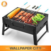Portable BBQ Grill Pit - Stainless Steel, Black wallpaperfactory
