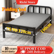 Portable Metal Folding Bed Frame - Space-Saving for Dorms