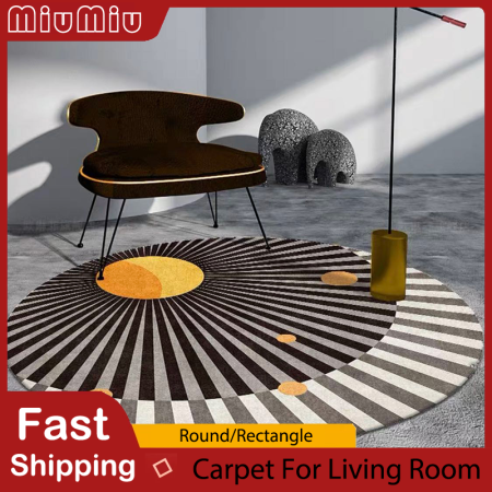 Miumiu Nordic Carpet For Living Room 3D Nice Design Round Rug Bedroom Non-slip Mat Home Decoration Washable