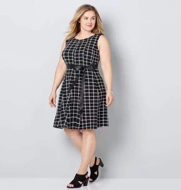 checkered dress plus size