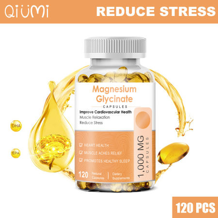 QIUMI Magnesium Glycinate Soft-Gels: Sleep, Stress, Heart, Joint