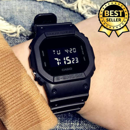 Casi0 DW5600 Digital All Black Resin Band Waterproof Watch