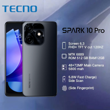 Tecno Spark 10 Pro 5G Android Smartphone, 12GB+512GB