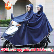 Spot Waterproof Motorcycle Rain Coat - Heavy Duty, Double-Sided