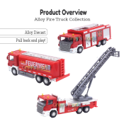 1:43 Die Cast Alloy Truck Fire Trucks Collectable Vehicles Collection