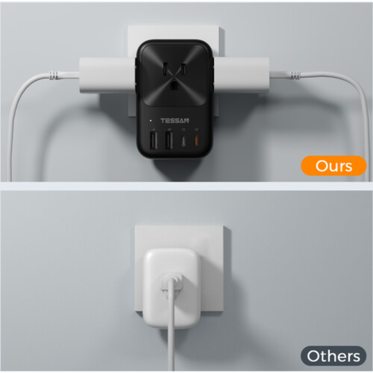 TESSAN Travel Adapter USB Ports