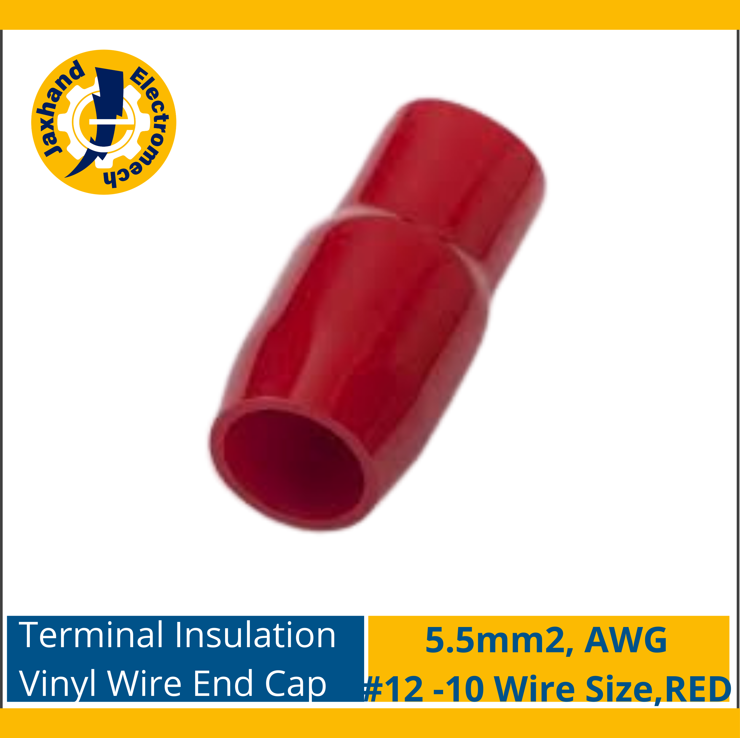 Terminal Insulation Vinyl Wire End Cap Red 2.0mm2, AWG #16 - #14 Wire Size