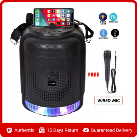 SK-1101 Karaoke Stereo Portable Wireless Bluetooth Speaker with Disco Light