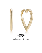 Athena & Co. 18k Gold Plated Yara Heart Hoop Earrings