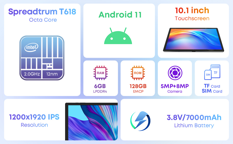 รูปภาพเพิ่มเติมของ CHUWI Hipad X 2 in 1 แท็บเล็ต 10.1 นิ้ว 1920x1200 FHD หน้าจอ Android แท็บเล็ต 6GB 128GB Unisoc T618 Octa Core Gaming แท็บเล็ต Dual 4G LTE พร้อม Dual Micro SIM รองรับ GPS, OTG, FM, G-Sensor, เซ็นเซอร์วัดแสง, TF Card, BT 5.0 ใช้สำหรับ โทรศัพท์