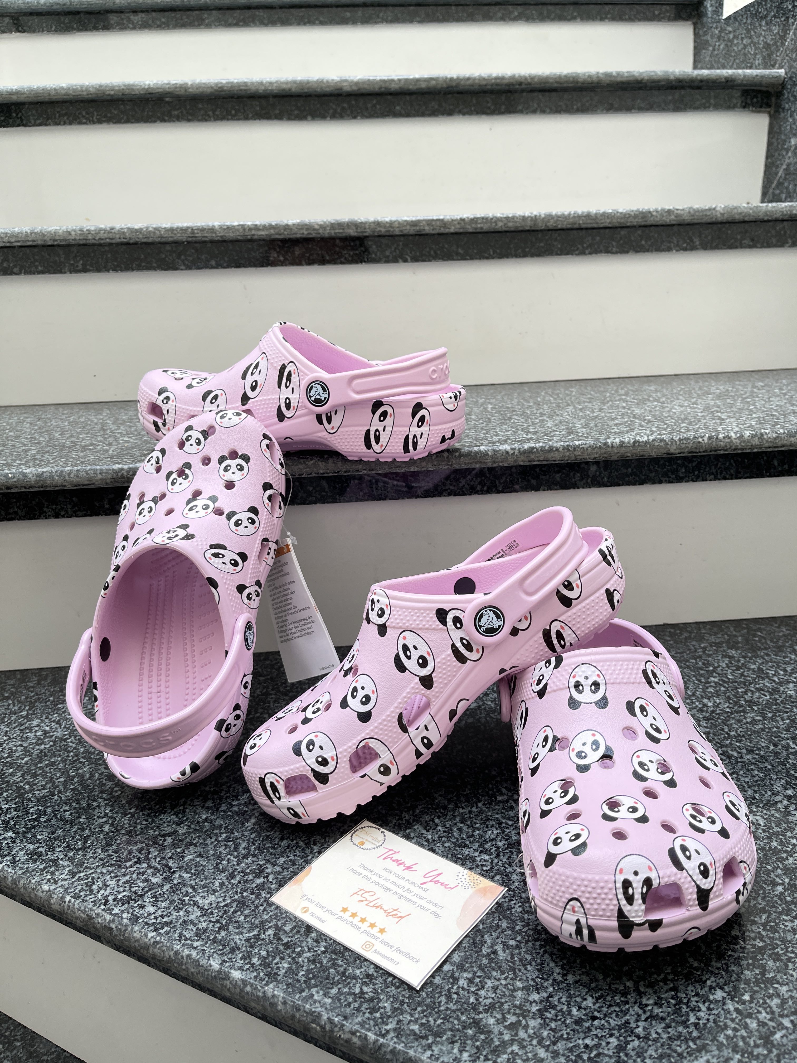 Crocs Classic Panda Print Kids Sandals