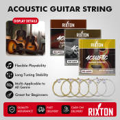 Rixton Acoustic Guitar String Set with Picks (6PCS)