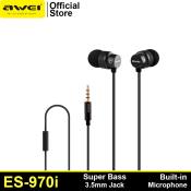 Awei ES-970i Wired Earbuds with Mic - Anti-Shock Aluminum