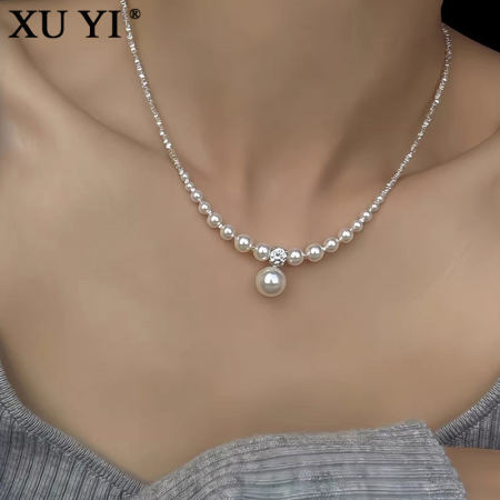 XU YI Silver Pearl Necklace - Elegant Women's Jewelry