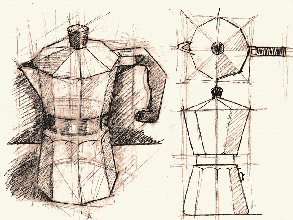 Today's #Drawing prompt revolves around the humble #bialetti coffee po