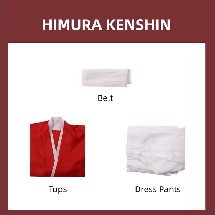 Cute Himura Kenshin Cosplay Kendo Haori Kimono Costume Men Set