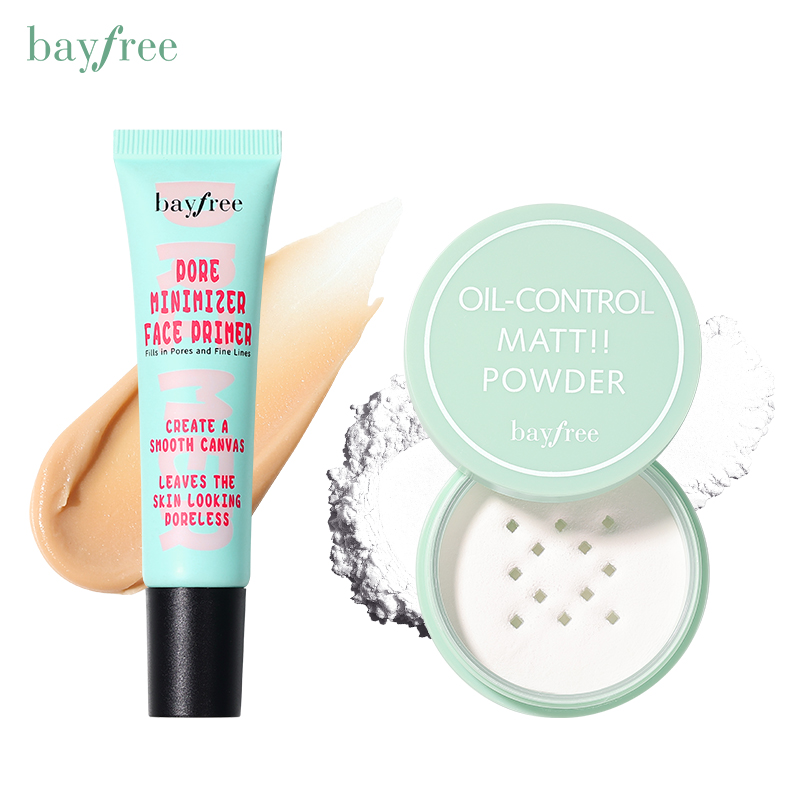 Discount on KIMUSE  shoes - SKU: Bayfree 2PCS Makeup Set Oil-control Matte Loose Powder+ Pore Minimizer Face Primer Waterproof Long-L