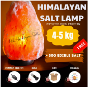 Authentic 4-5KG Himalayan Salt Lamp with Dimmer Cord - 