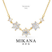 Mikana 14k Gold Plated Nana Pendant Necklace with Rhinestones