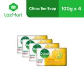 Dettol Fresh Yuzu Citrus Bar Soap 100g - Pack of 4s