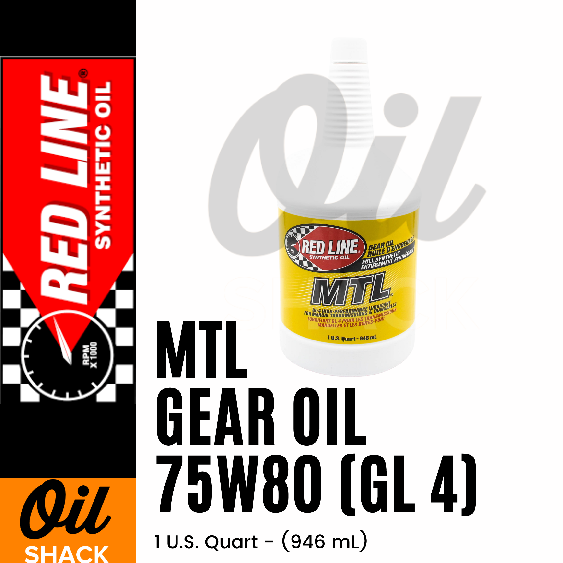 RED LINE MTL Full Synthetic Manual Transmission Gear Oil 75w-80